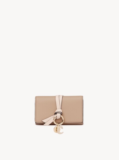 Alphabet key case in grained leather