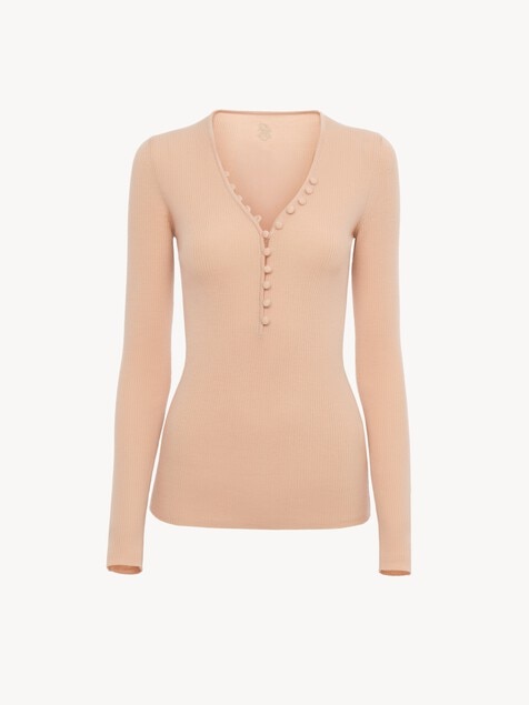 Camisa Henley de punto de lana merina