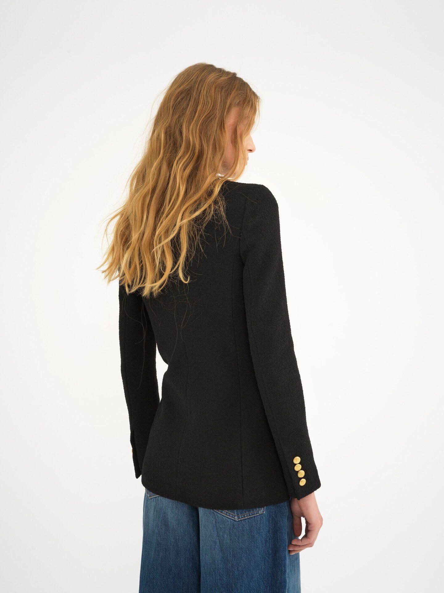 Double-breasted cardigan jacket in micro bouclette wool - 6