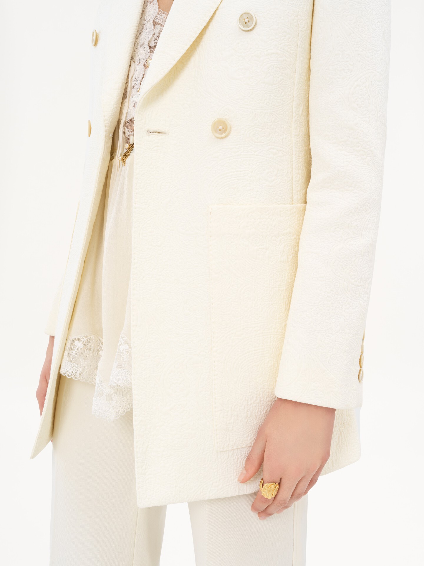 Tailored jacket in cotton-mix jacquard - 7