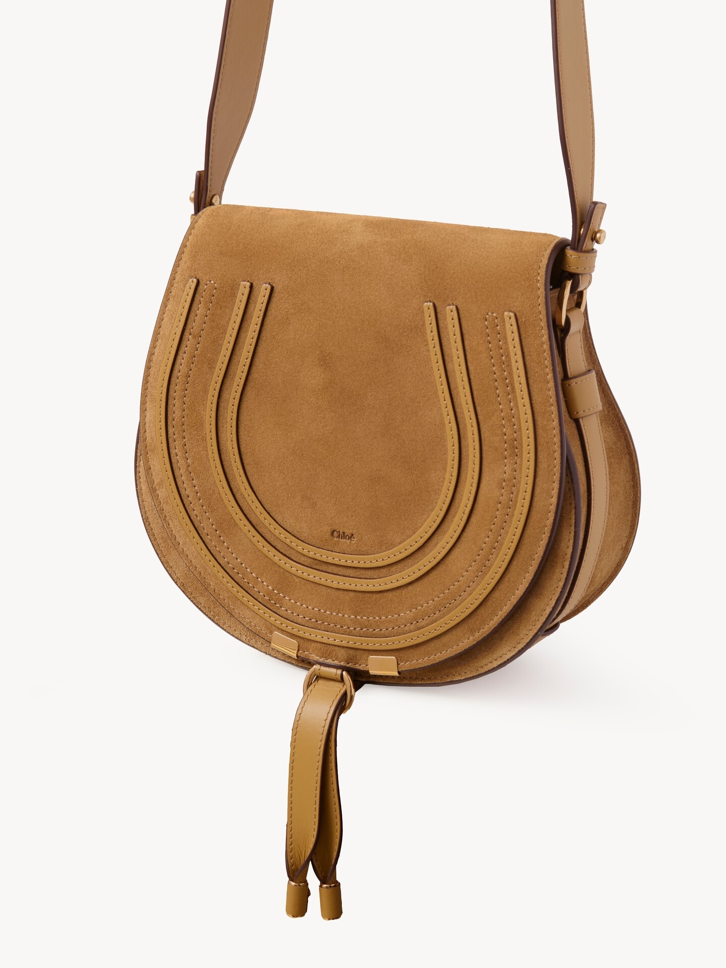Marcie saddle bag in suede leather - 3