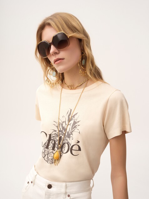 T-shirt ajust&eacute; en jersey de coton &agrave; logo