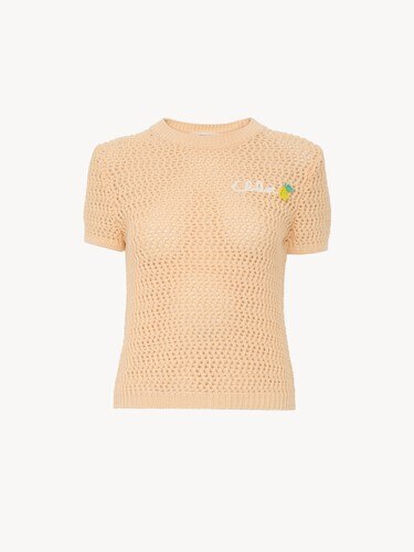 Short-sleeve logo jumper in crochet - 2