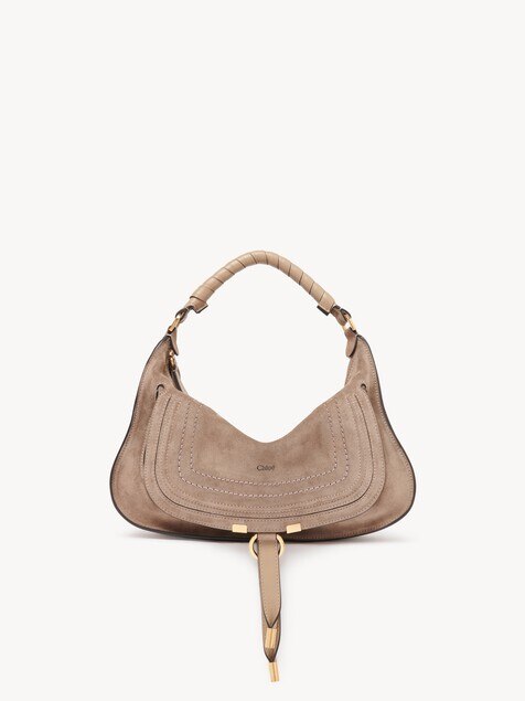 Small Marcie shoulder bag in suede leather