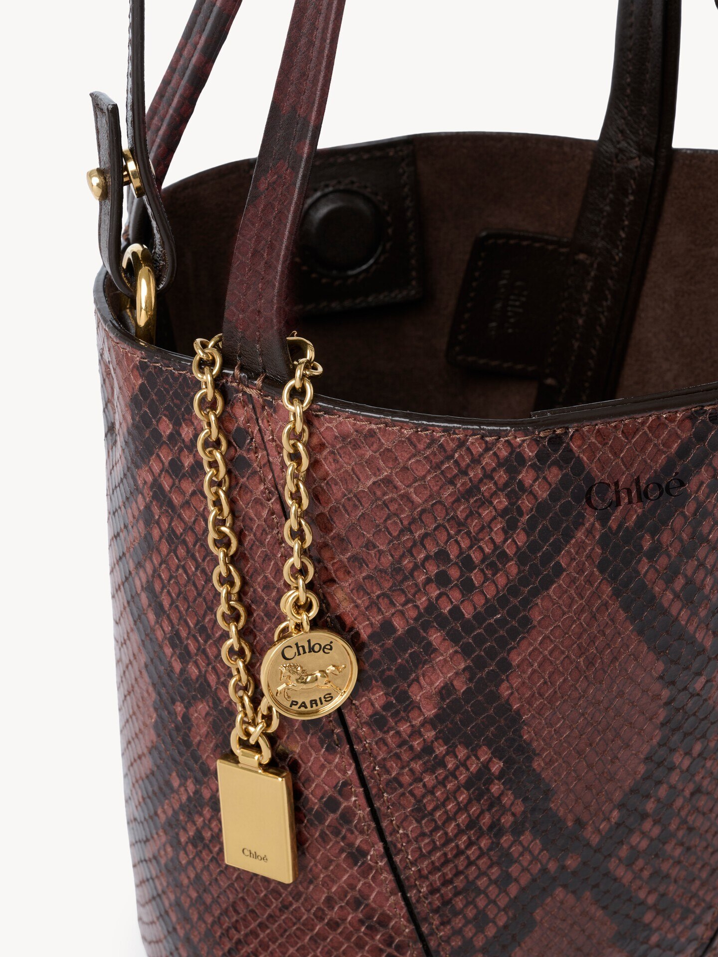Small Chlo&eacute; Spin tote bag in python-effect leather - 6.0