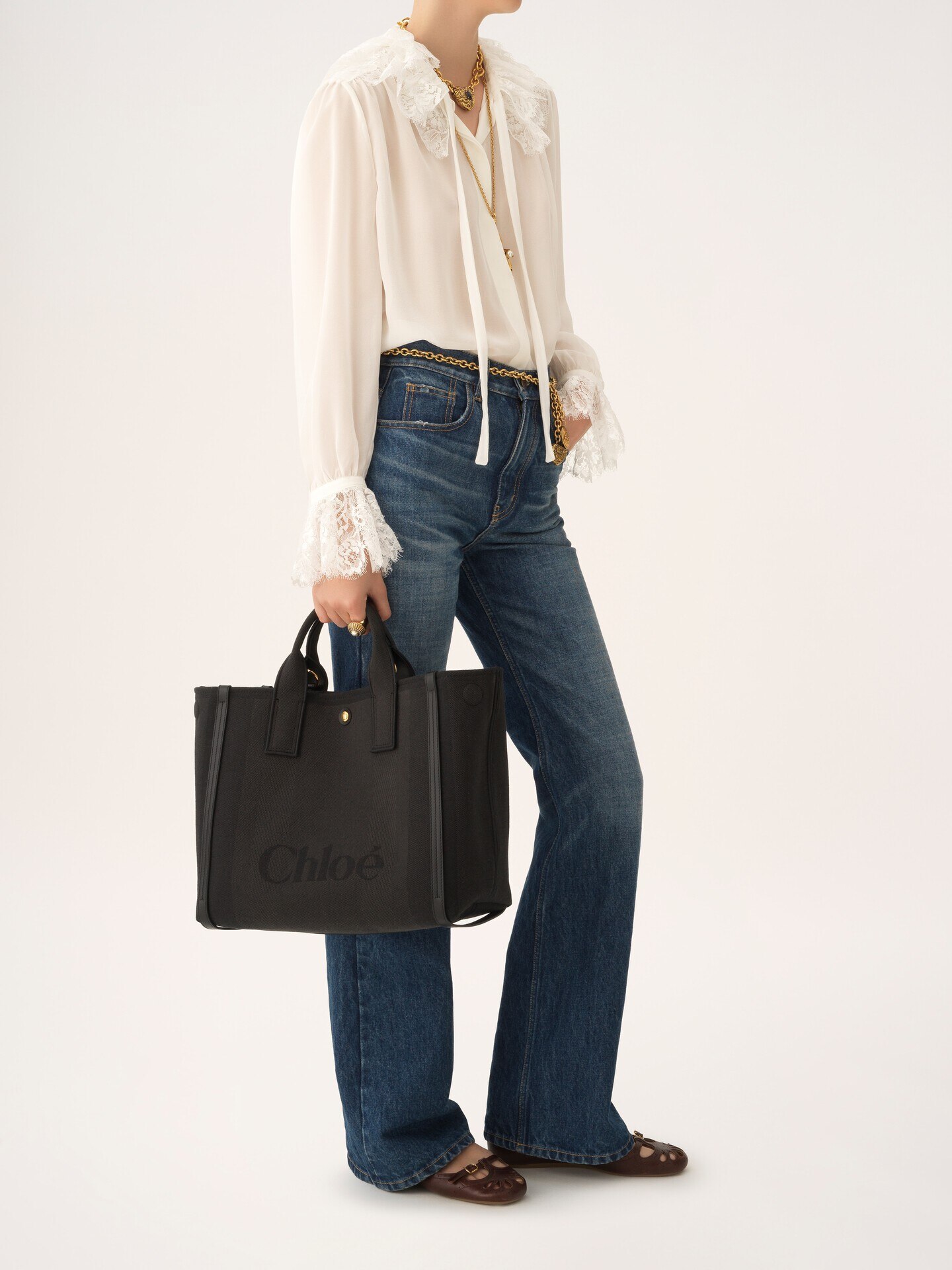 Chlo&eacute; Carry tote bag in canvas - 7.0