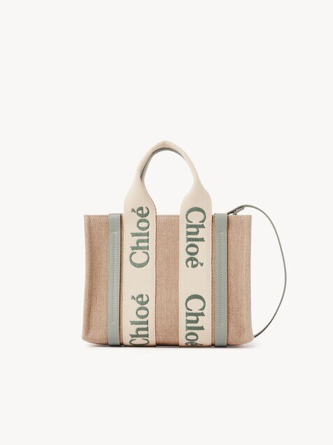 Small Woody tote bag in linen