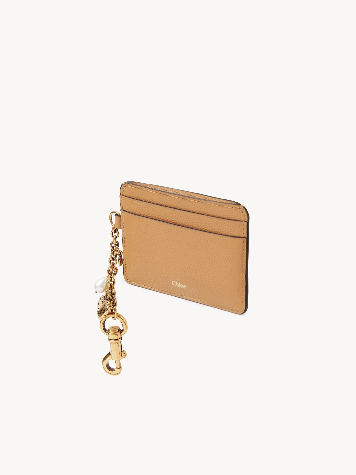 Chlo&eacute; Charms card holder in grained leather - 3
