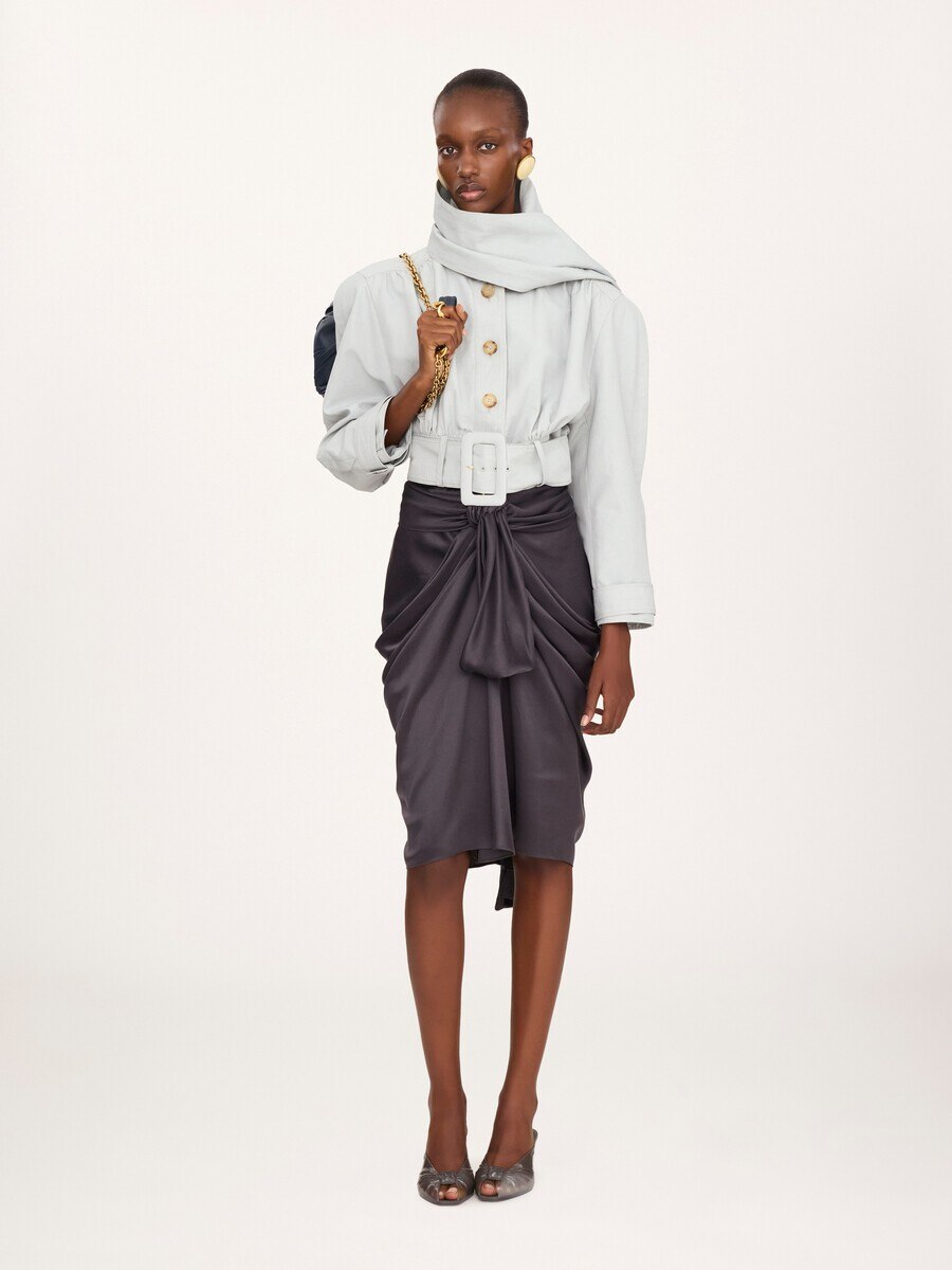 Cropped scarf jacket in a linen-cotton mix - 3
