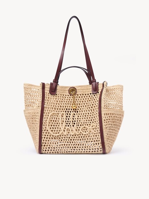 Sac double port&eacute; Chlo&eacute; Iconic en raphia