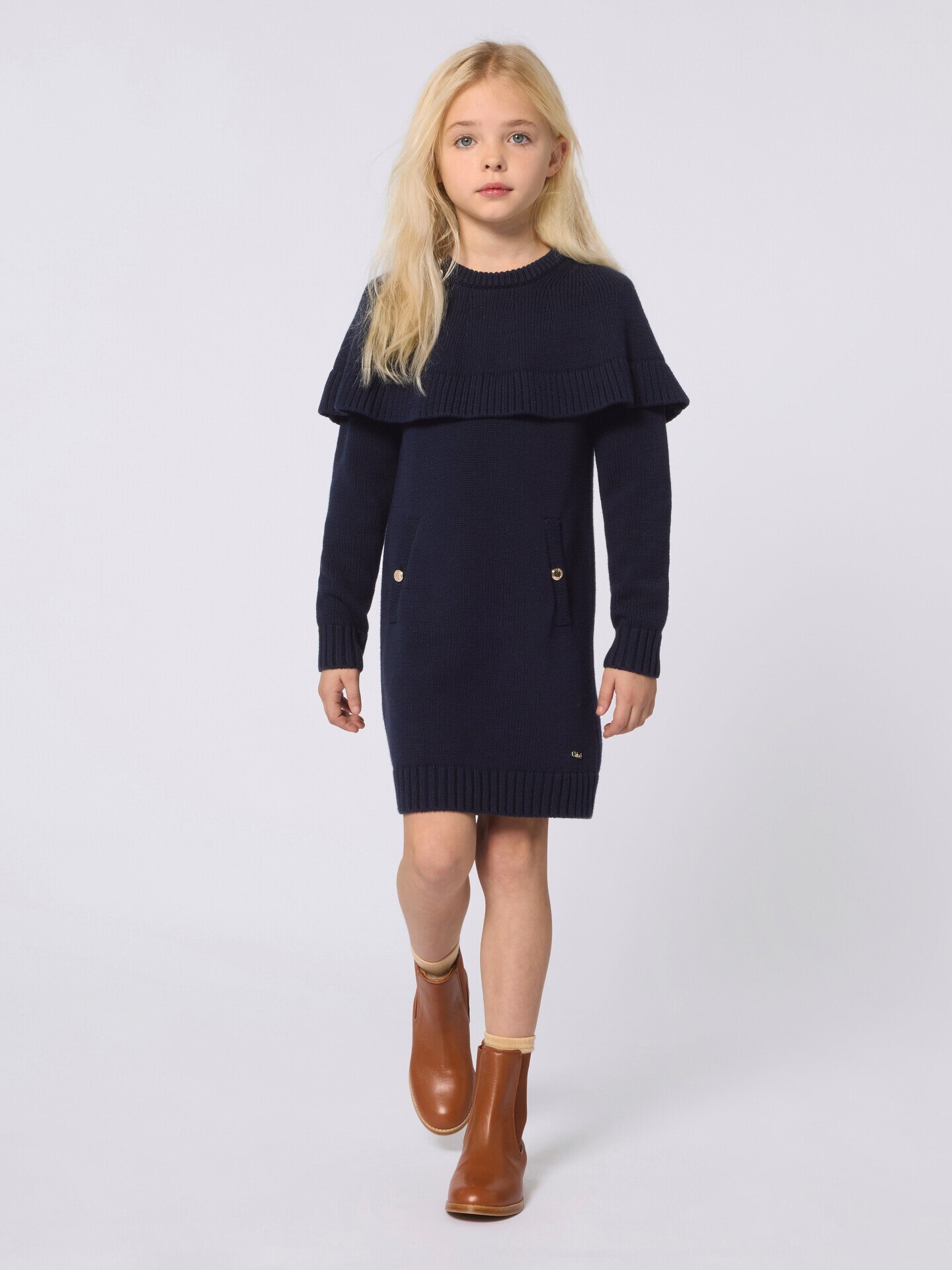 Kids' long-sleeve cape dress - 5