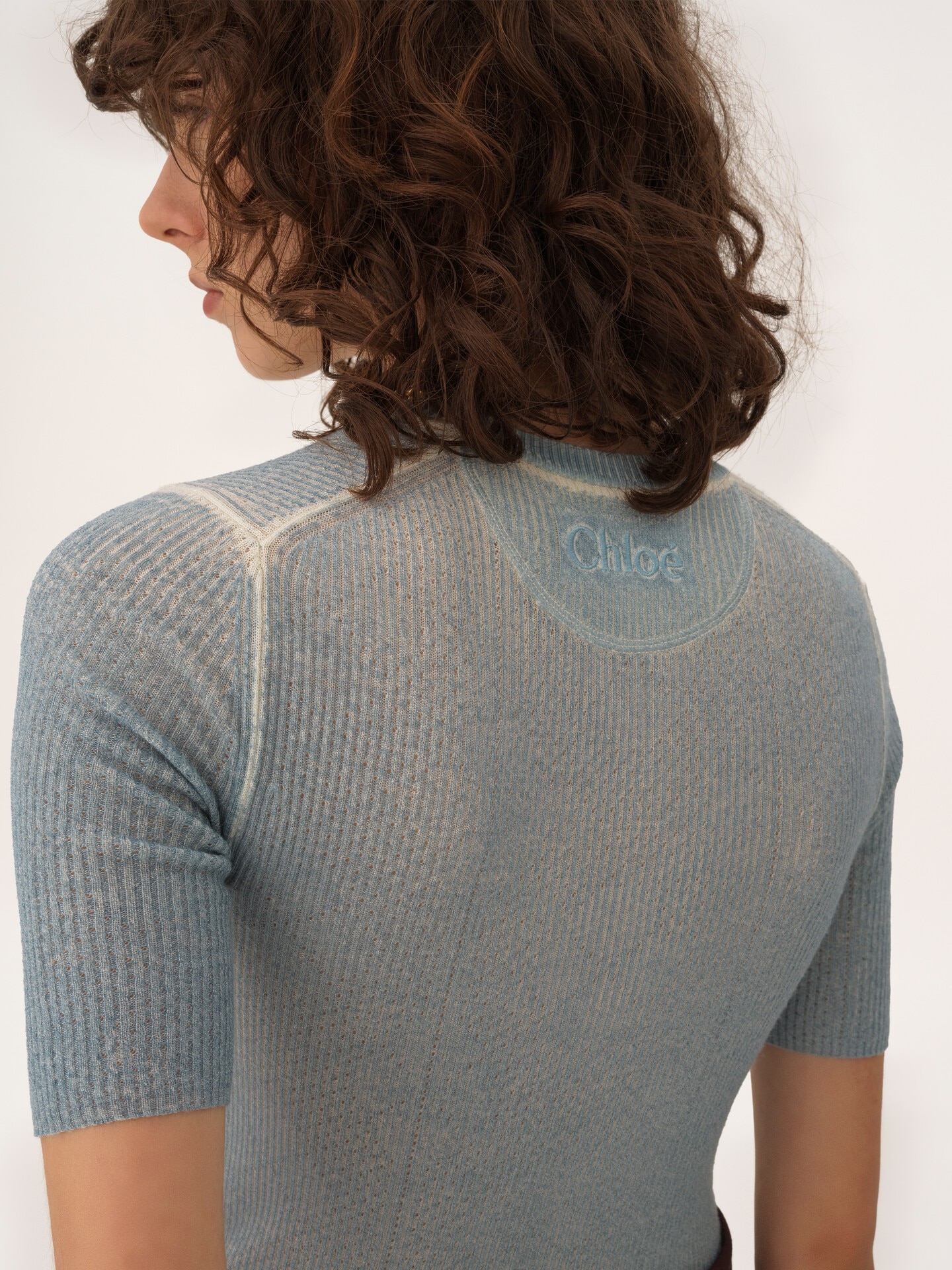 Pull manches courtes en maille de laine m&eacute;rinos - 6