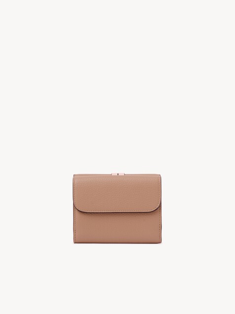 Small Alphabet tri-fold in grained leather