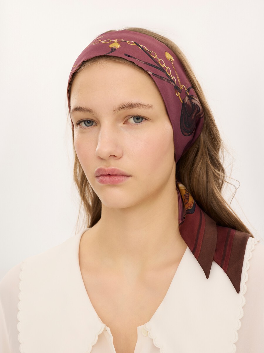 Pa&ntilde;uelo bandeau Chlo&eacute; Paddington en twill de seda - 5