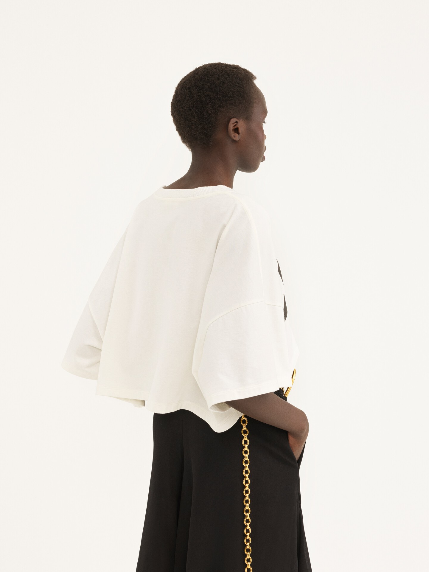 Camiseta cropped de corte boxy con logotipo de jersey de algod&oacute;n - 6