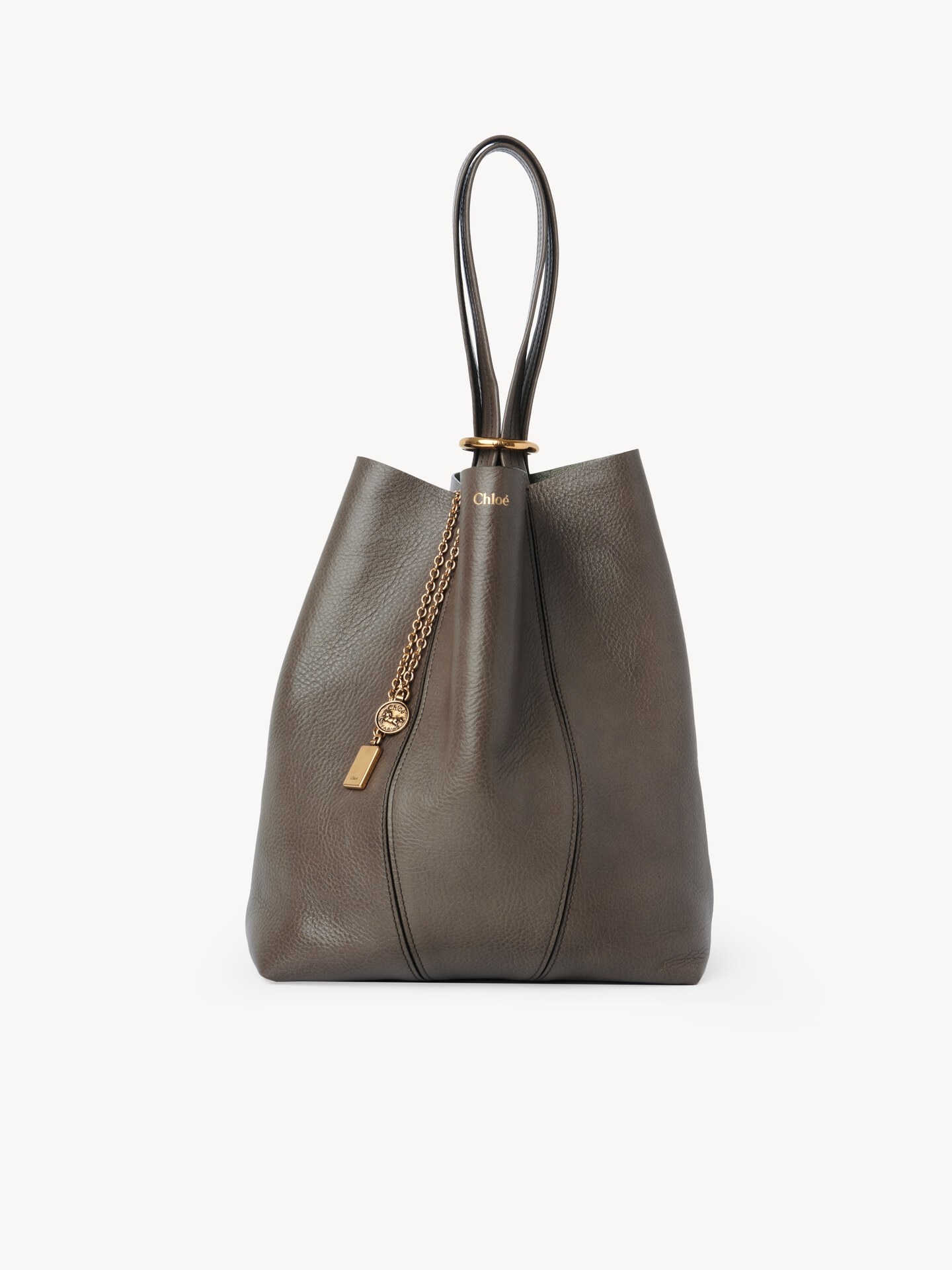Chlo&eacute; Spin tote bag in grained leather - 3