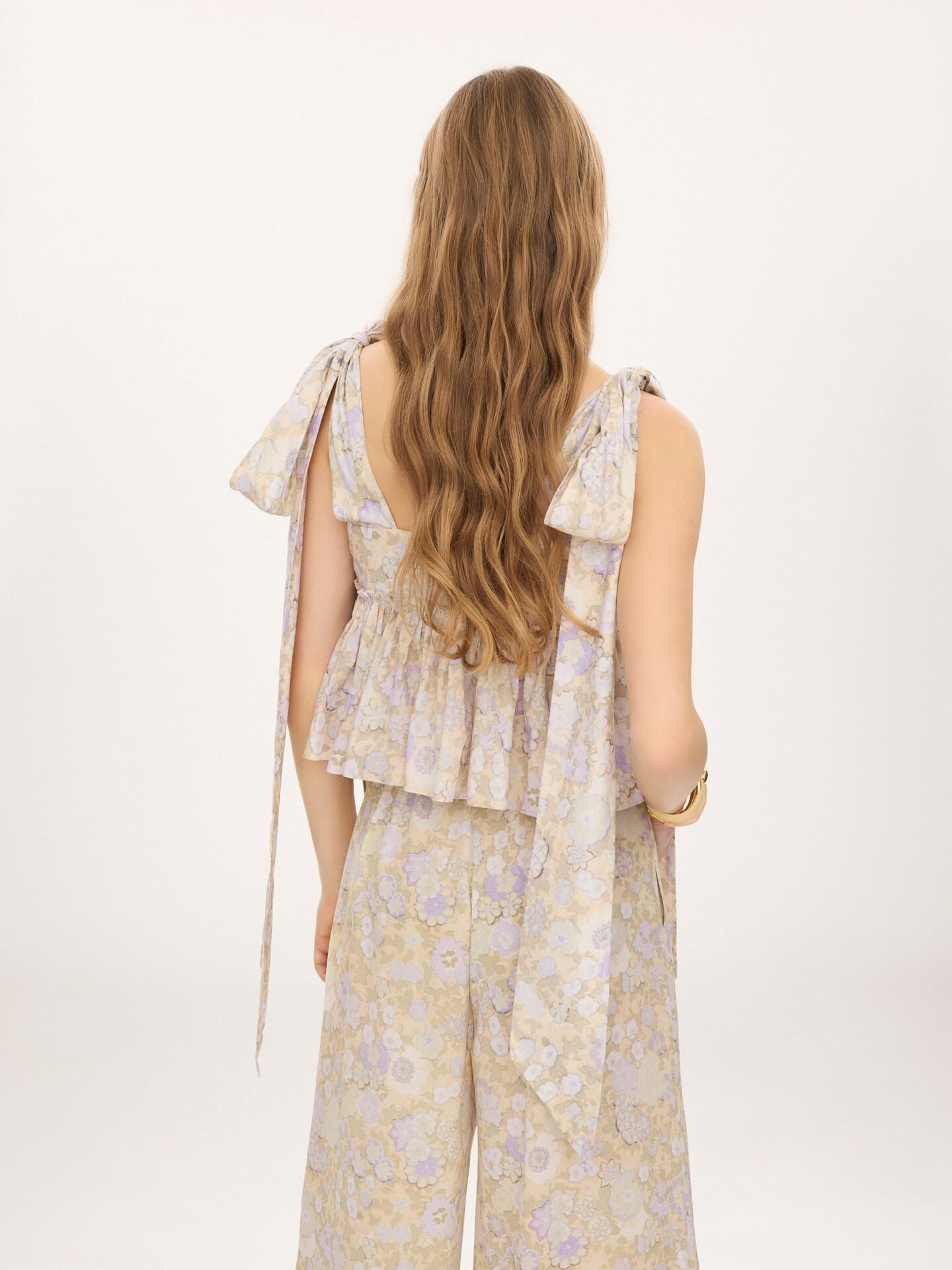Knotted-strap cropped top in soft cotton - 6