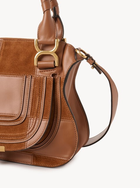 Small Marcie bag in grained & suede leather