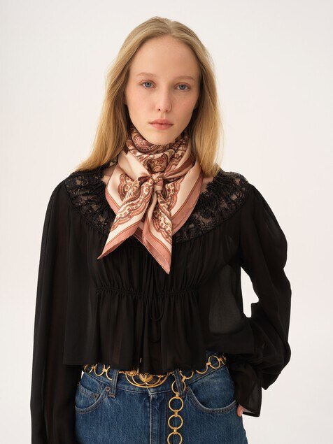 The Chloé Paisley square scarf in silk twill