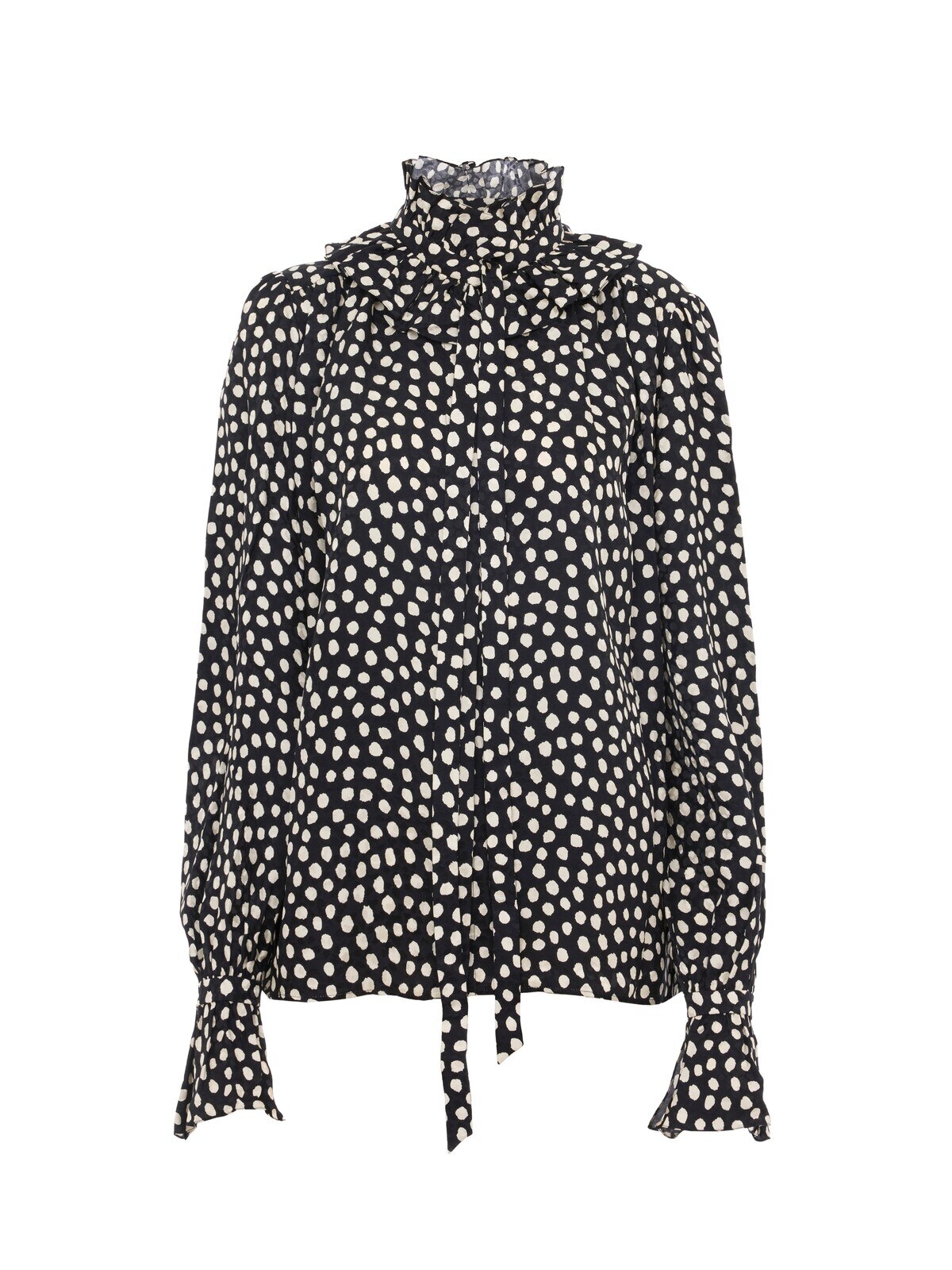 Chloé Tie-front ruffled blouse in silk jacquard | Thumbnail 1