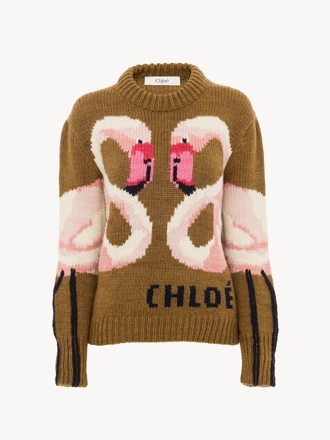 Crew-neck logo sweater in a wool knit