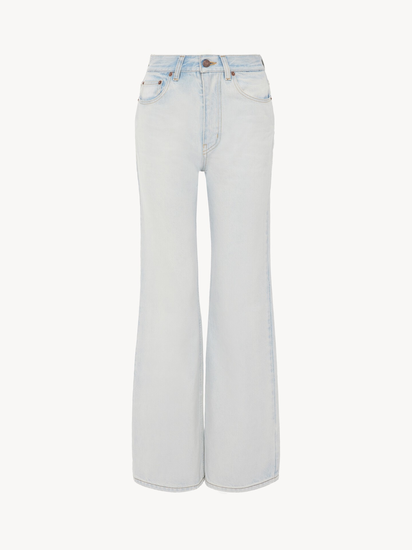 Hoch taillierte Cropped-Jeans aus Denim - 2