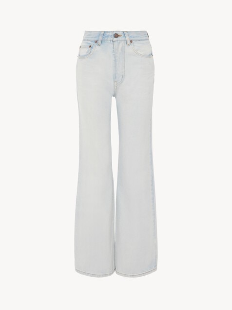 Jean court taille haute en denim
