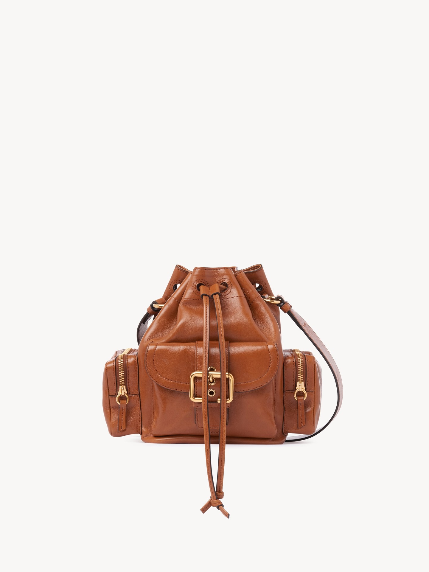 Camera Beuteltasche aus gl&auml;nzendem Leder - 2