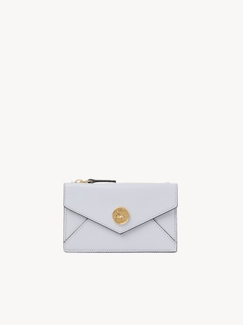 Small Envelope purse with card slots in grained leather