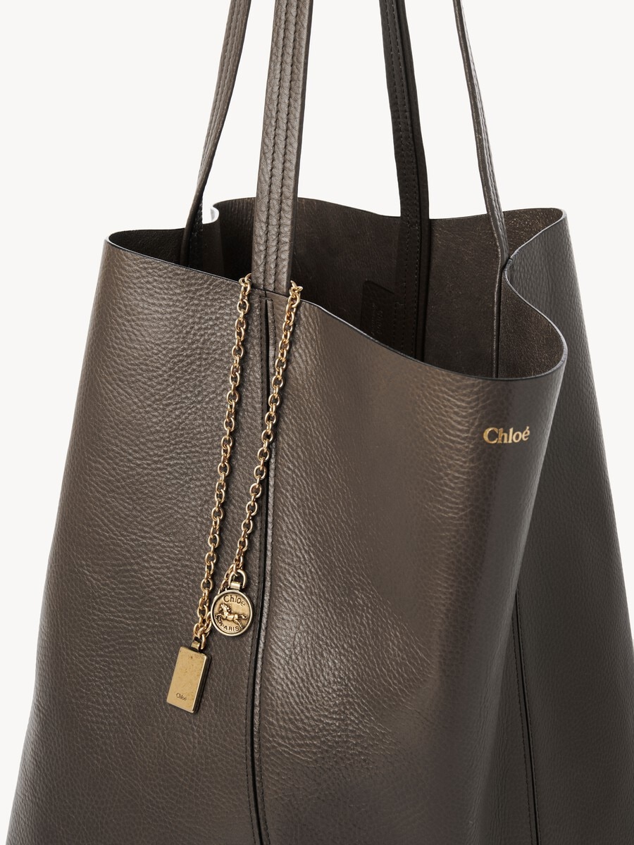 Tote bag grande Chlo&eacute; Spin in pelle granata - 6