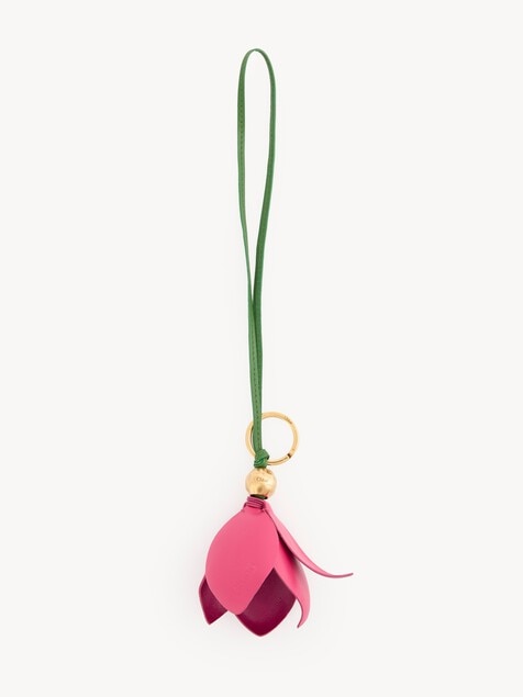 グレインレザー製Chlo&eacute; Symbols Tulipキーリング バッグチャーム