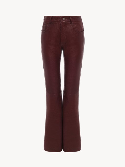 Flared trousers in leather