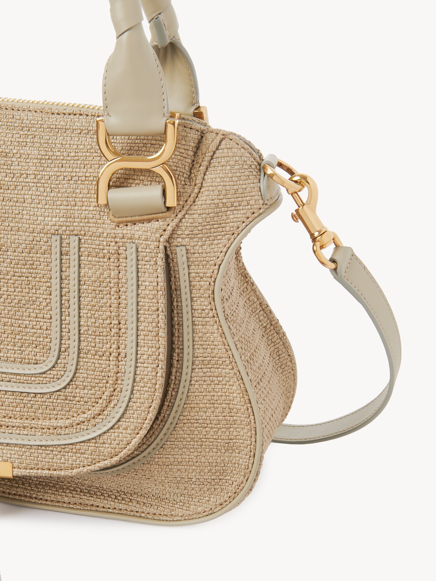 Small Marcie bag in raffia-effect fibres - 4