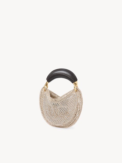 Mini Summer Banana hobo bag in glitter crochet