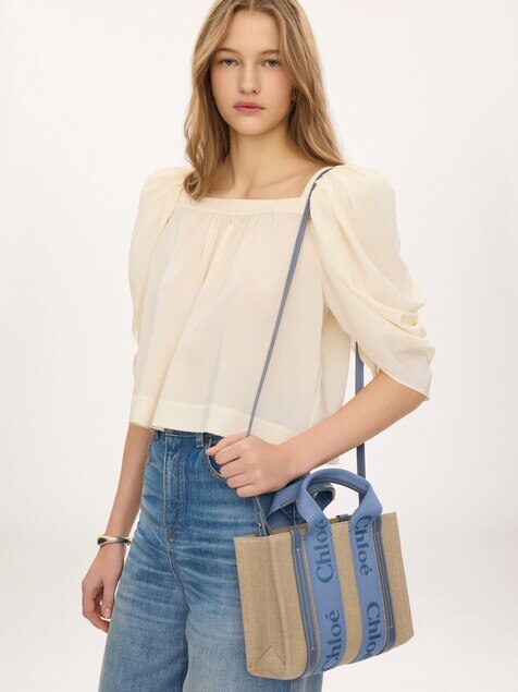 Tote bag Woody piccola in lino