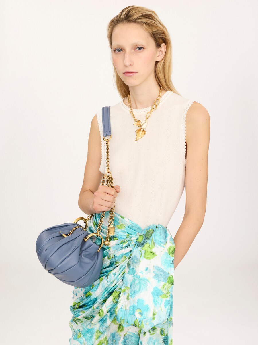 Chlo&eacute; Pliss&eacute; shoulder bag with chain in pleated leather - 3