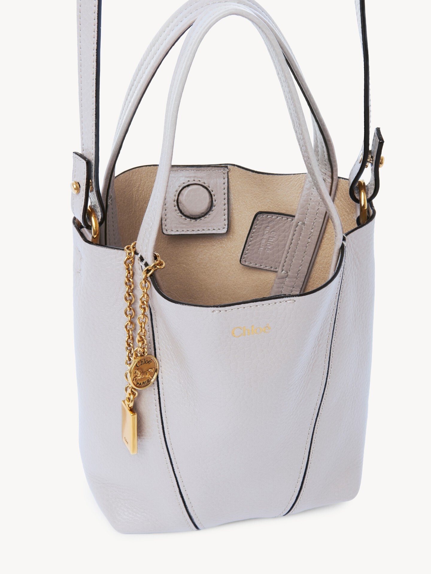 Small Chlo&eacute; Spin tote bag in grained leather - 6.0
