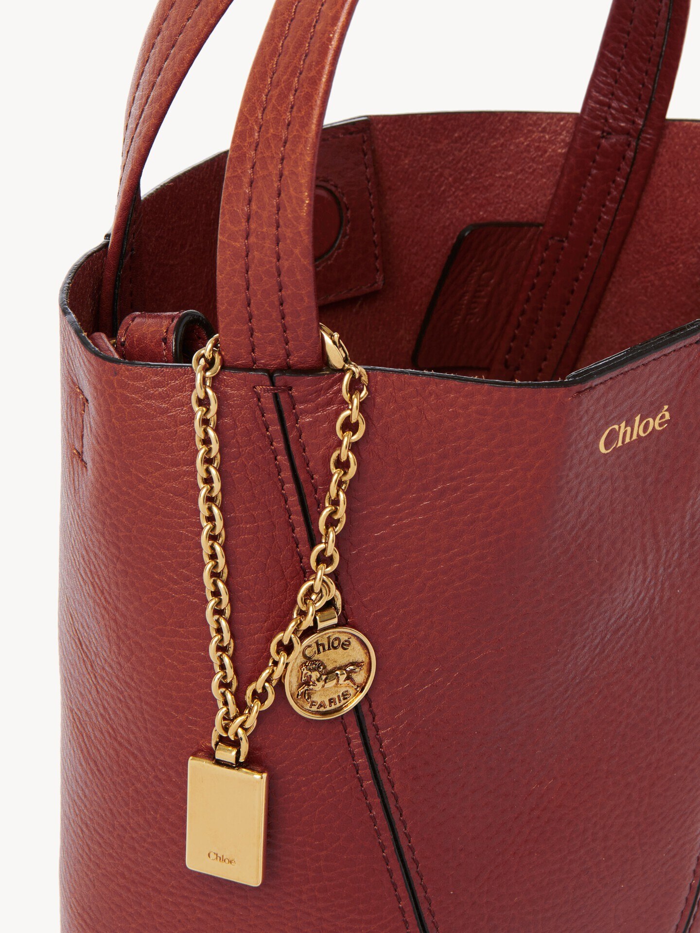 Petit sac cabas Chlo&eacute; Spin en cuir grain&eacute; - 6