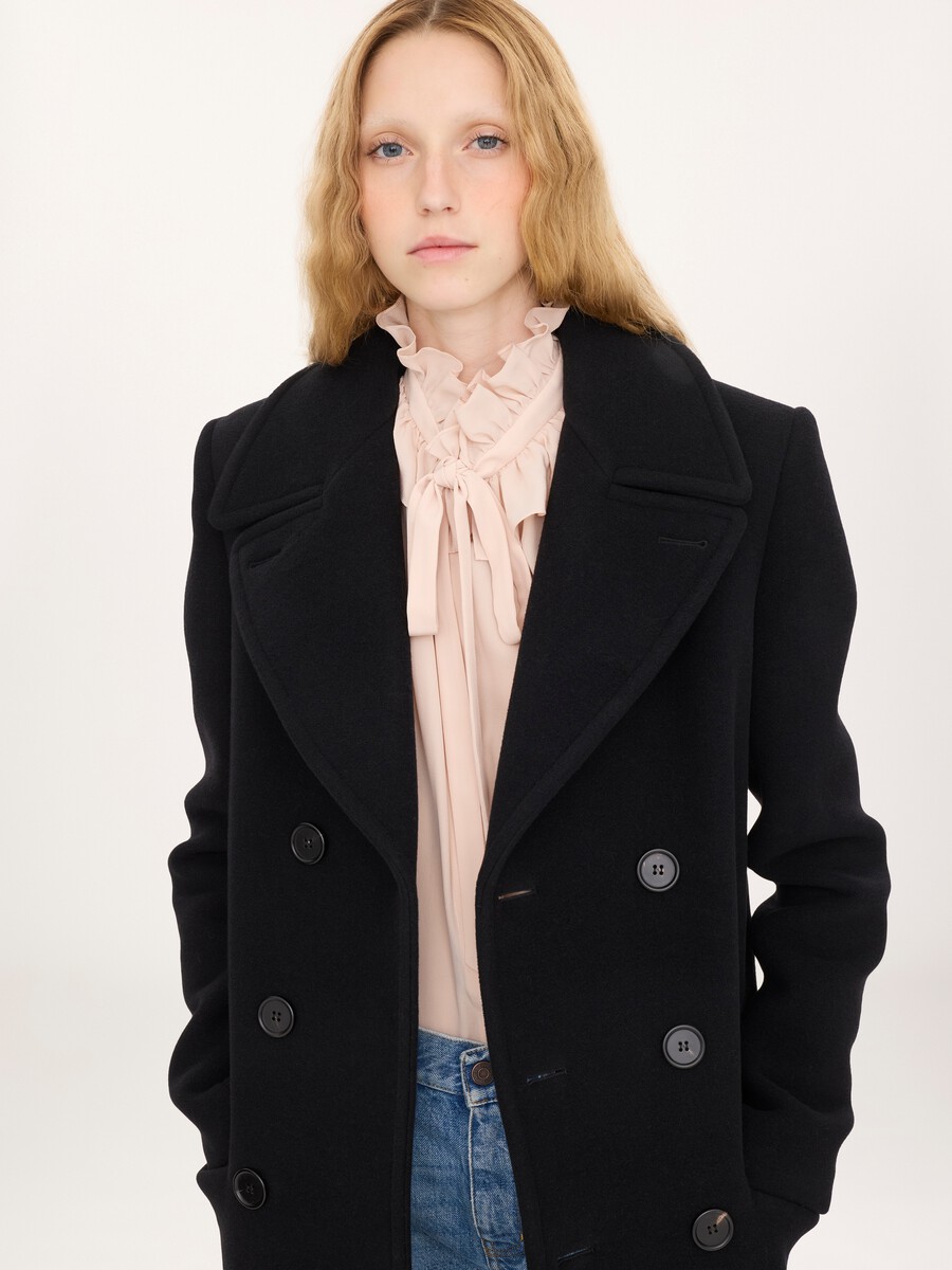 Long double-breasted coat in double-face wool - 6