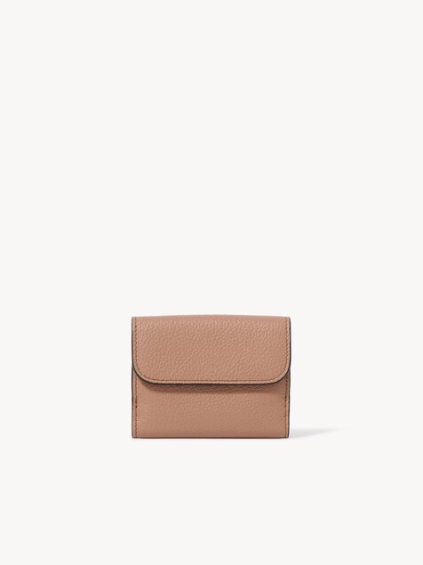 Mini Alphabet tri-fold in grained leather