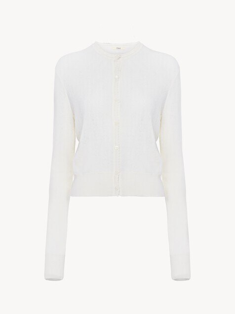 ウールニット製フィットカーディガン