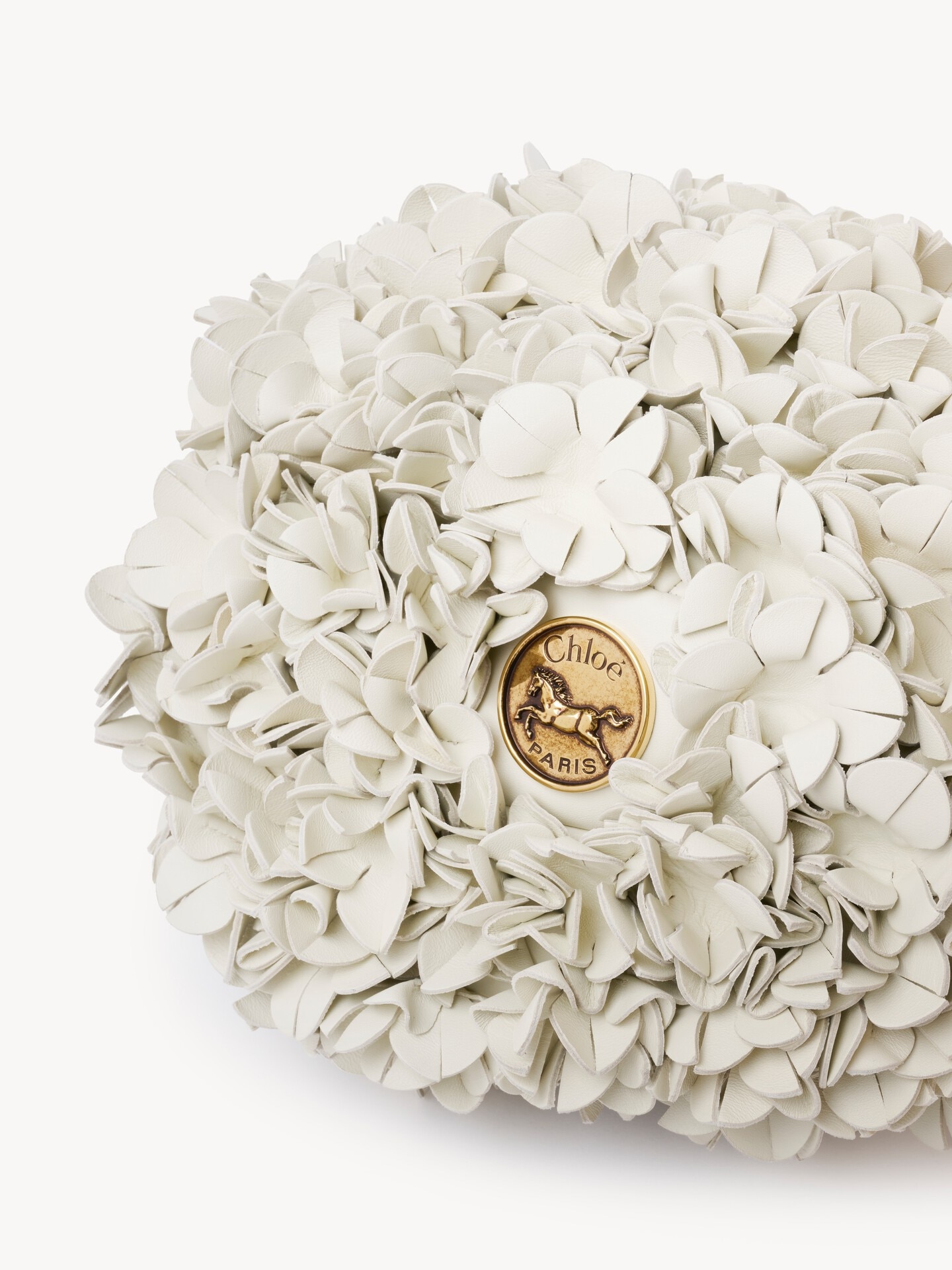 Chlo&eacute; Pliss&eacute; shoulder bag with chain in leather with flowers - 7