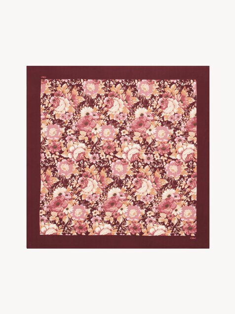 The Chlo&eacute; Roses square scarf in silk twill