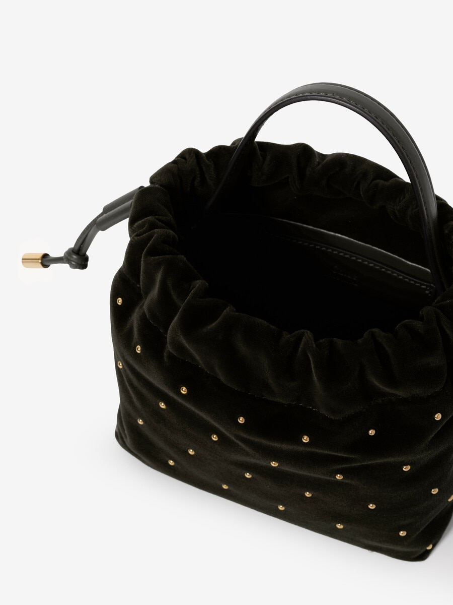 Mini Chlo&eacute; Icons shoulder bag with chain in studded velvet - 6