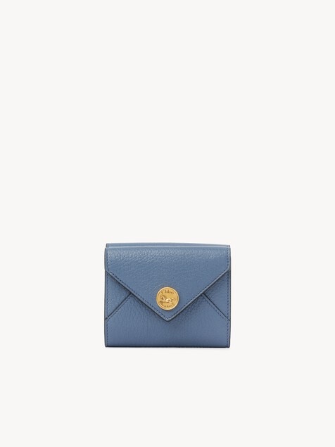 Petit portefeuille &agrave; trois volets Envelope en cuir grain&eacute;