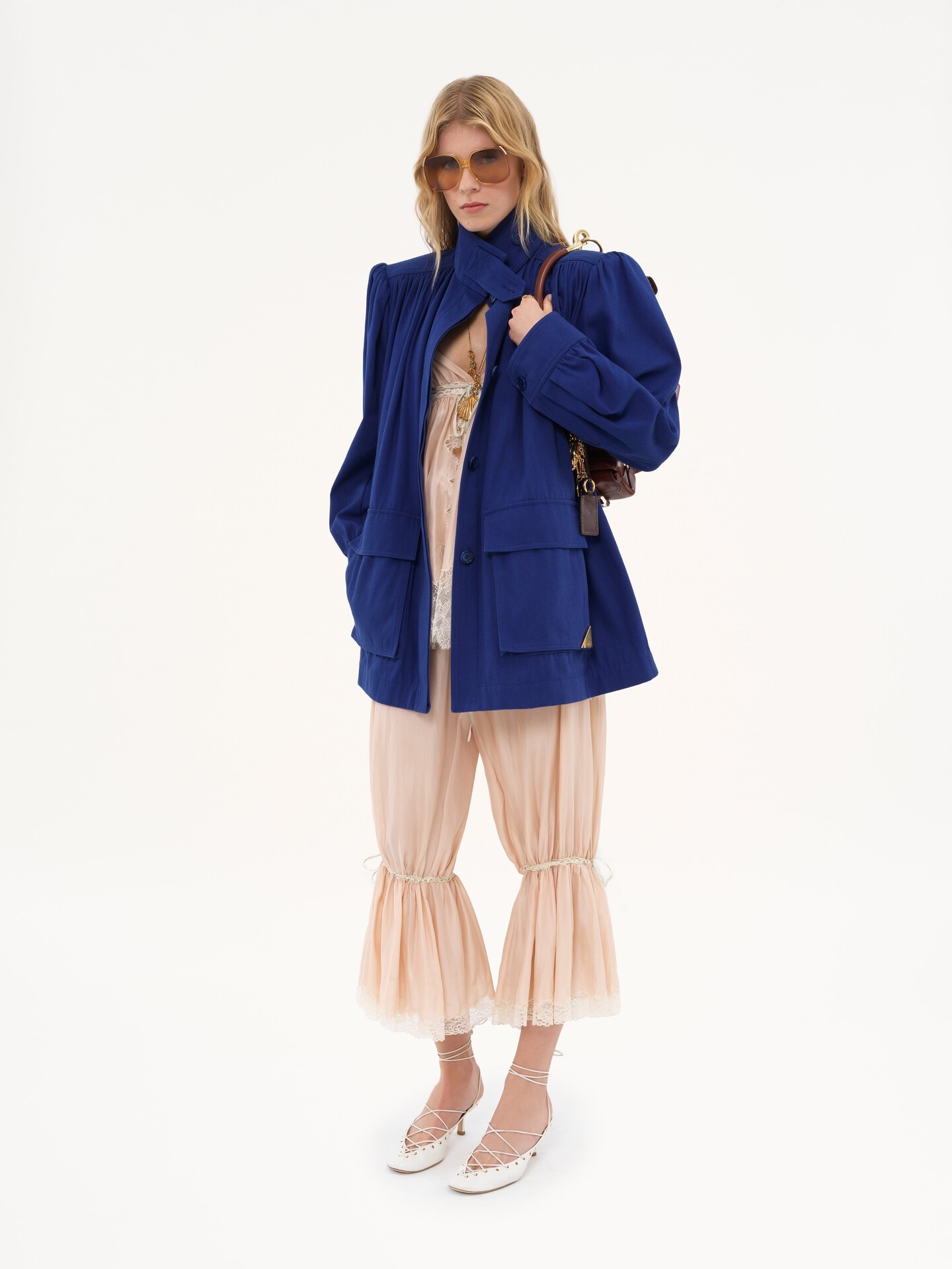 High-neck utilitarian jacket in cotton canvas - 3