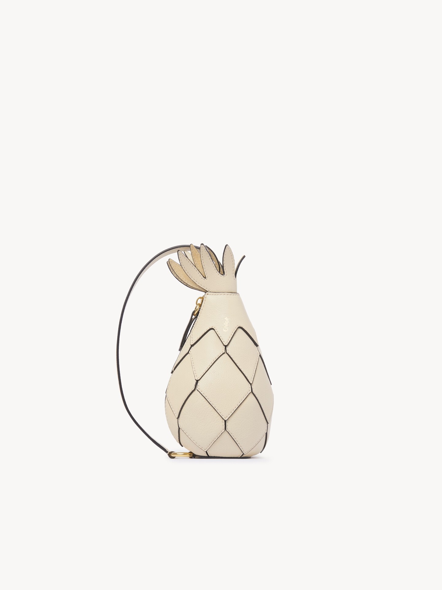 Pineapple shoulder bag in grained leather - 2