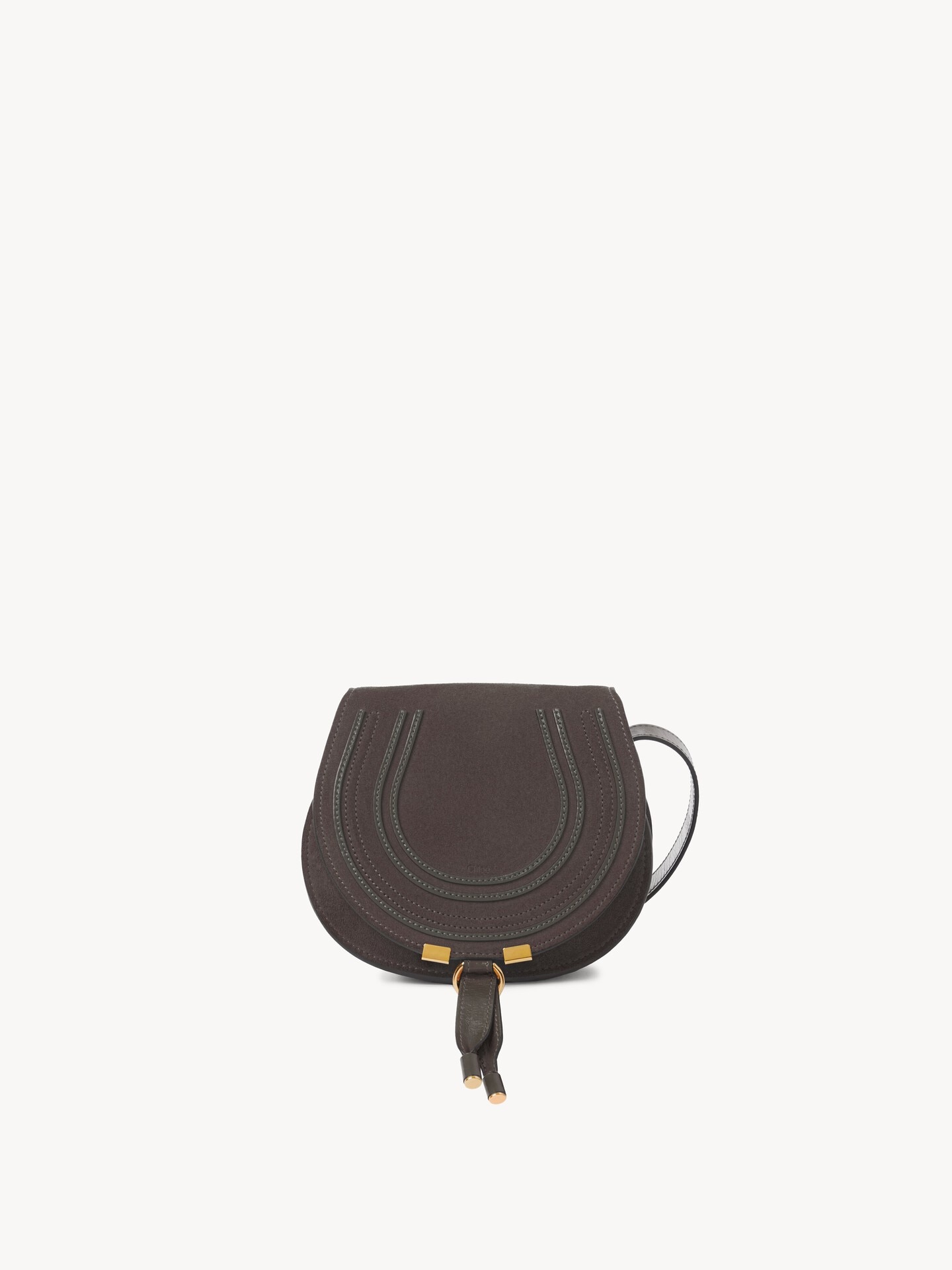 Small Marcie saddle bag in suede leather - 2