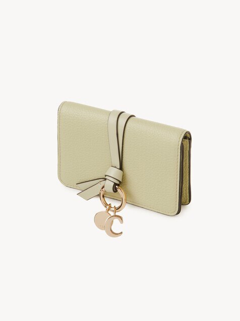 Alphabet card holder in grained leather