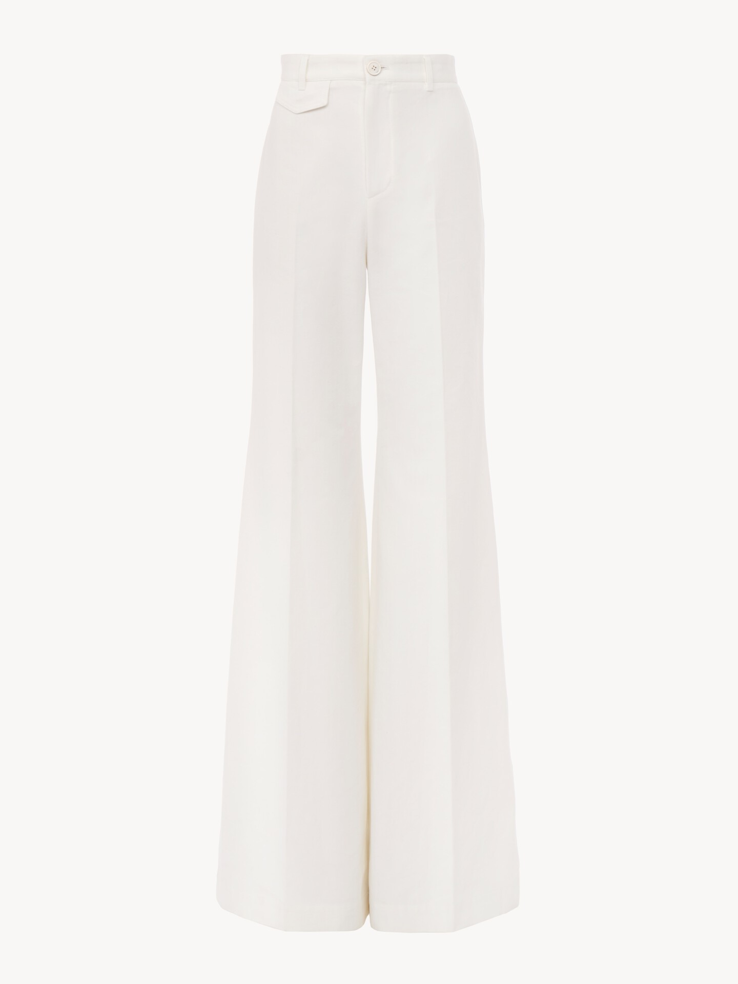 High-rise flared pants in cotton canvas - 2.0